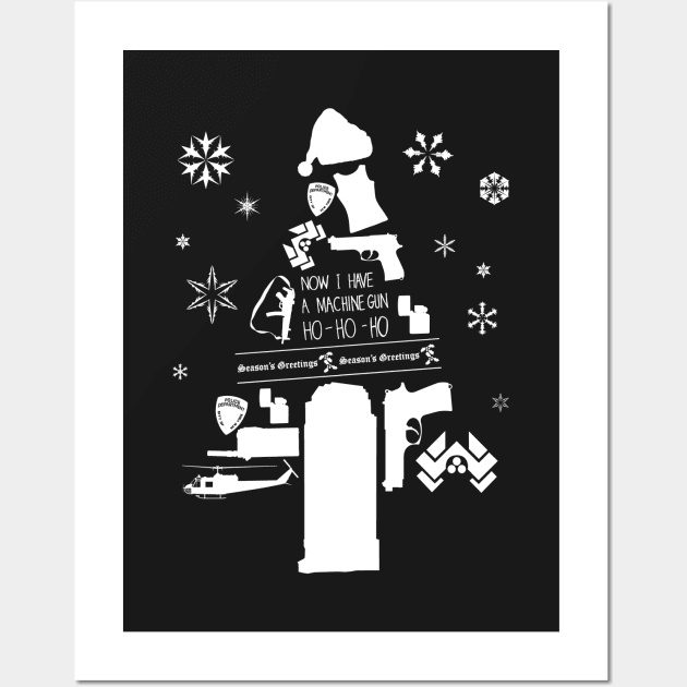 Die Hard Christmas Tree Silhouette Wall Art by Rebus28